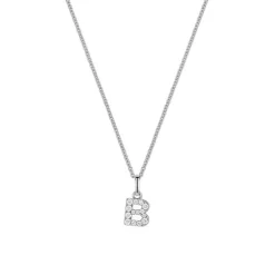 Brillant Collier "Buchstabe B" Wei&szlig;gold 585