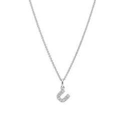 Brillant Collier "Buchstabe U" Wei&szlig;gold 585