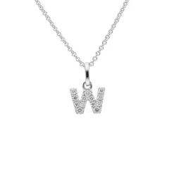 Brillant Collier "Buchstabe W" Weißgold 585
