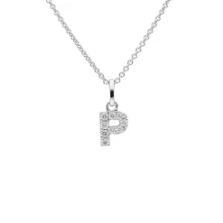 Brillant Collier "Buchstabe P" Weißgold 585