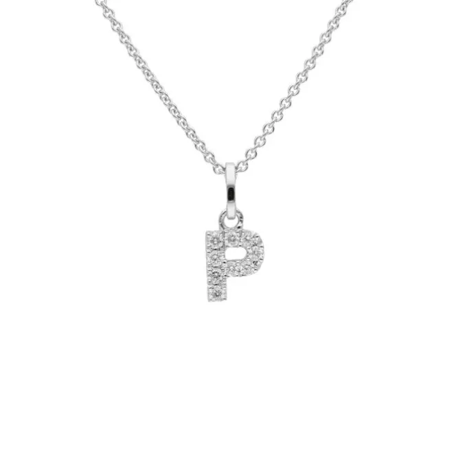 Brillant Collier "Buchstabe P" Weißgold 585