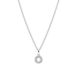 Brillant Collier "Buchstabe O" Wei&szlig;gold 585
