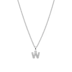 Brillant Collier "Buchstabe W" Wei&szlig;gold 585