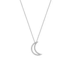 Brillant Collier "Mond" Wei&szlig;gold 585