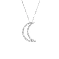 Brillant Collier "Mond" Wei&szlig;gold 585