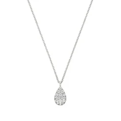 Brillant Collier "Tropfen" Wei&szlig;gold 585