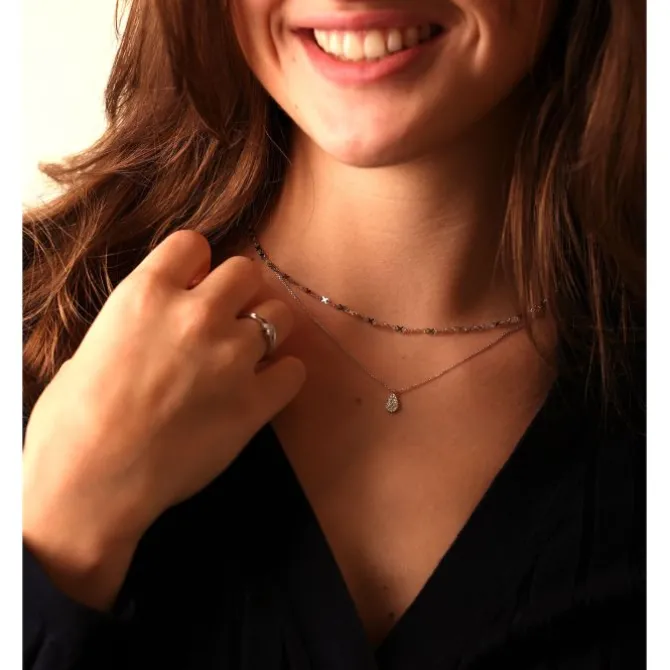Brillant Collier "Tropfen" Weißgold 585