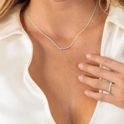 Brillant Collier Wei&szlig;gold 585