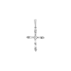 Brillant Diamant Anh&auml;nger "Kreuz" Wei&szlig;gold 585