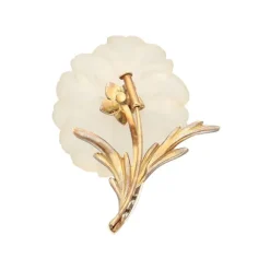 Brillant Diamant Bl&uuml;ten Brosche Gold/Wei&szlig;gold 585 - Privatbesitz