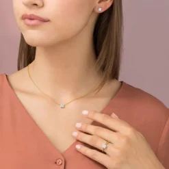 Brillant Diamant Collier Gold 585 bicolor