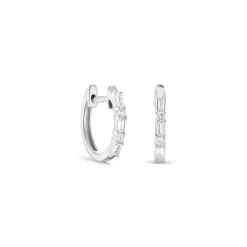 Brillant Diamant Creolen Wei&szlig;gold 585