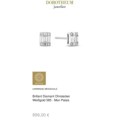 Brillant Diamant Ohrstecker Wei&szlig;gold 585