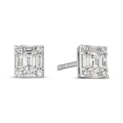 Brillant Diamant Ohrstecker Wei&szlig;gold 585