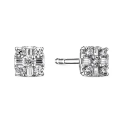 Brillant Diamant Ohrstecker Wei&szlig;gold 585