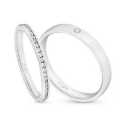 Brillant Halbmemory Ring Wei&szlig;gold 585 