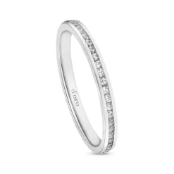 Brillant Halbmemory Ring Wei&szlig;gold 585 