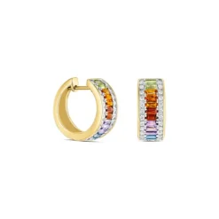 Brillant Klappcreolen "rainbow" Gold 585