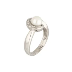 Brillant Kulturperlen Ring Wei&szlig;gold 750 - Gr. 54 - Privatbesitz