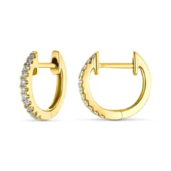 Brillant Mini Creolen "Huggie Hoops" Gold 585