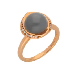 Brillant Mondstein Ring Rosegold 585