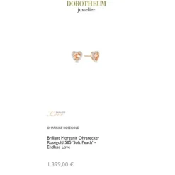 Brillant Morganit Ohrstecker Ros&eacute;gold 585 "Soft Peach"