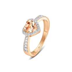 Brillant Morganit Ring Ros&eacute;gold 585 "Soft Peach"