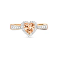 Brillant Morganit Ring Ros&eacute;gold 585 "Soft Peach"
