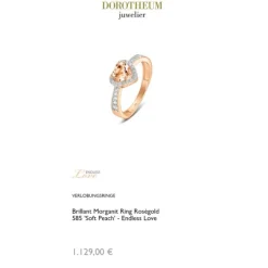 Brillant Morganit Ring Ros&eacute;gold 585 