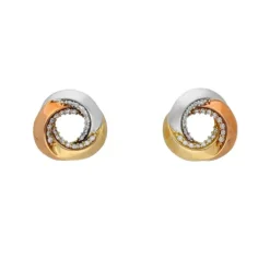Brillant Ohrstecker Gold 585 tricolor