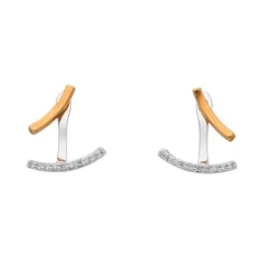 Brillant Ohrstecker Rosegold/Wei&szlig;gold 585
