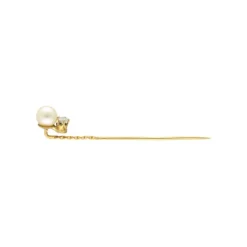 Brillant Perlen Anstecknadel Gold 585 - Privatbesitz