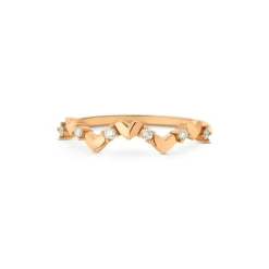 Brillant Ring "Herzen" Rosegold 585 "Soft Peach"