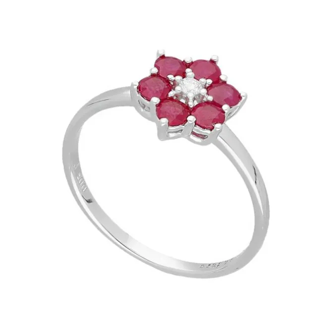 Brillant Rubin Ring Weißgold 585