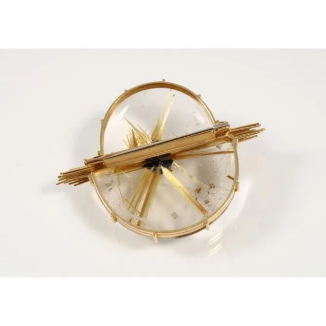 Brillant Rutilquarz Brosche Gold 750 - Privatbesitz