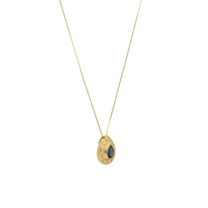 Brillant Saphir Collier Gold 585