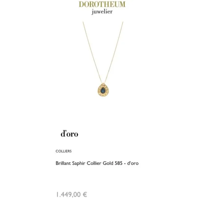 Brillant Saphir Collier Gold 585