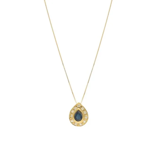 Brillant Saphir Collier Gold 585