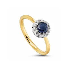 Brillant Saphir Ring Gold 585 bicolor