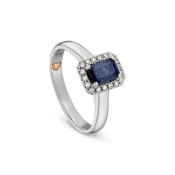 Brillant Saphir Ring Wei&szlig;gold 585