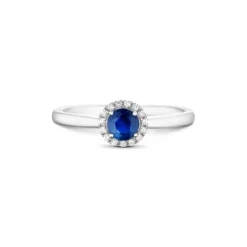 Brillant Saphir Ring Wei&szlig;gold 585
