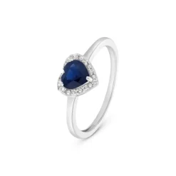 Brillant Saphir Ring Wei&szlig;gold 585