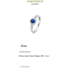 Brillant Saphir Ring Wei&szlig;gold 585