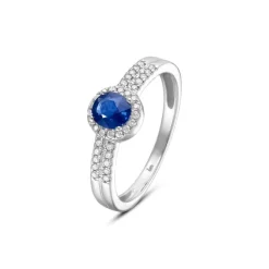 Brillant Saphir Ring Wei&szlig;gold 585