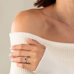 Brillant Saphir Ring Wei&szlig;gold 585