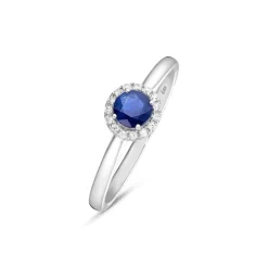 Brillant Saphir Ring Wei&szlig;gold 585