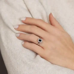 Brillant Saphir Ring Wei&szlig;gold 585