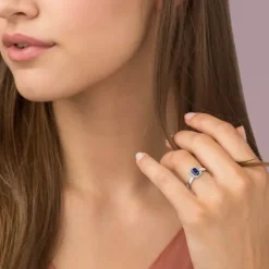 Brillant Saphir Ring Wei&szlig;gold 585