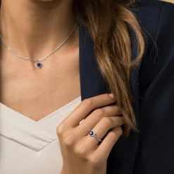 Brillant Saphir Ring Wei&szlig;gold 585
