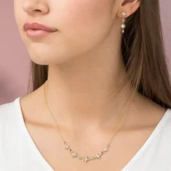 Brillant Schmuckstein Ohrringe "Sterne" Gold 585